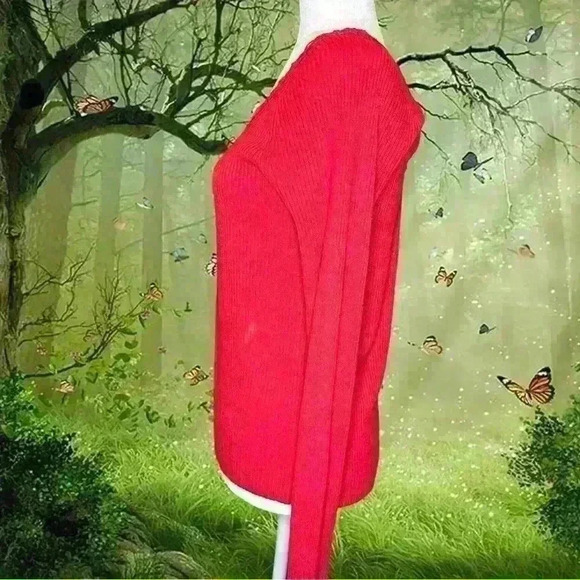 Y2K Sweatshirt Beaded Red NWT Long Sleeve - Picture 3 of 8